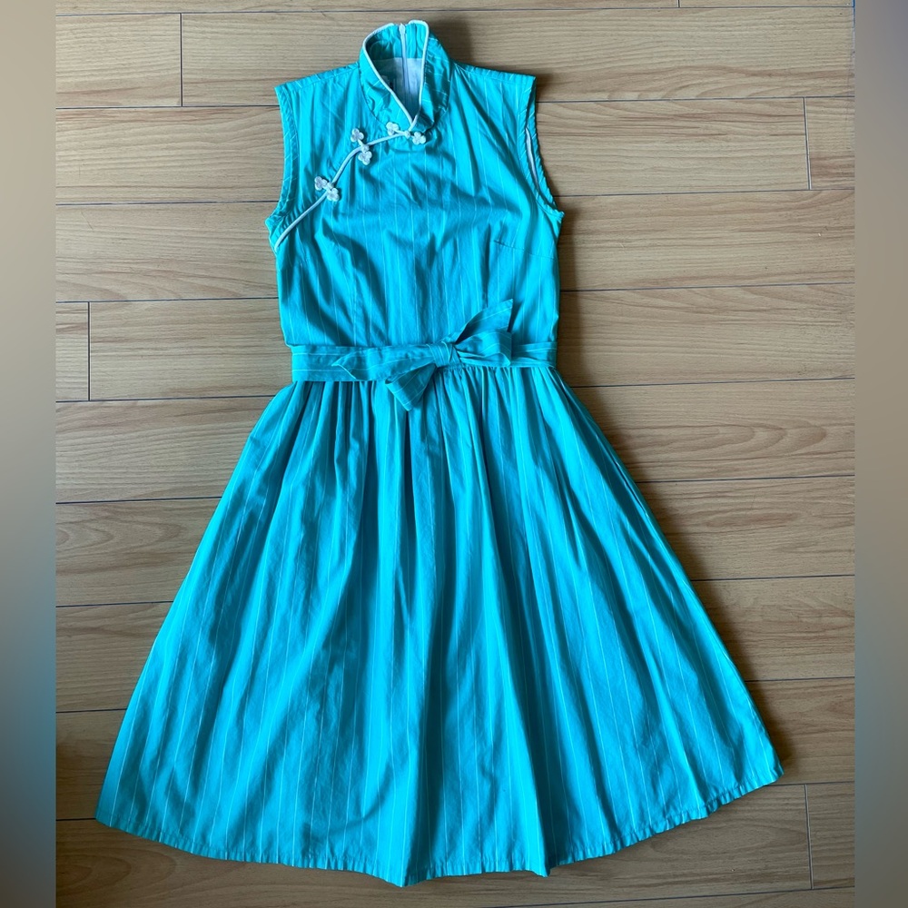 1950s Turquoise Midi Dress